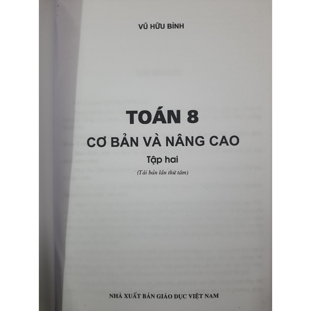 Sách - Toán 8 cơ bản và nâng cao Tập 2