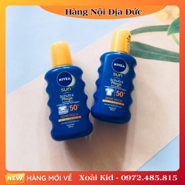 Kem chống nắng Nivea dạng xịt SPF50 của Đức - Date mới Đủ Bill