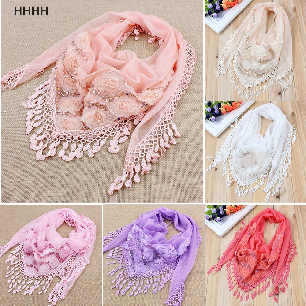 Khăn choàng cổ vải lụa thêu họa tiết phối tua rua thời trang cho nữ
 | BigBuy360 - bigbuy360.vn