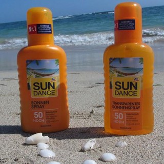 Kem chống nắng SUNDANCE Sonnenmilch và Sonnenspray LSF 50 chống thấm nước hàng Đức