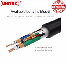 Cáp Vga UNITEK 10m (YC 506G)- Chính Hãng 100%, Bảo Hành 18 Tháng - 1 Đổi 1- FULL BOX