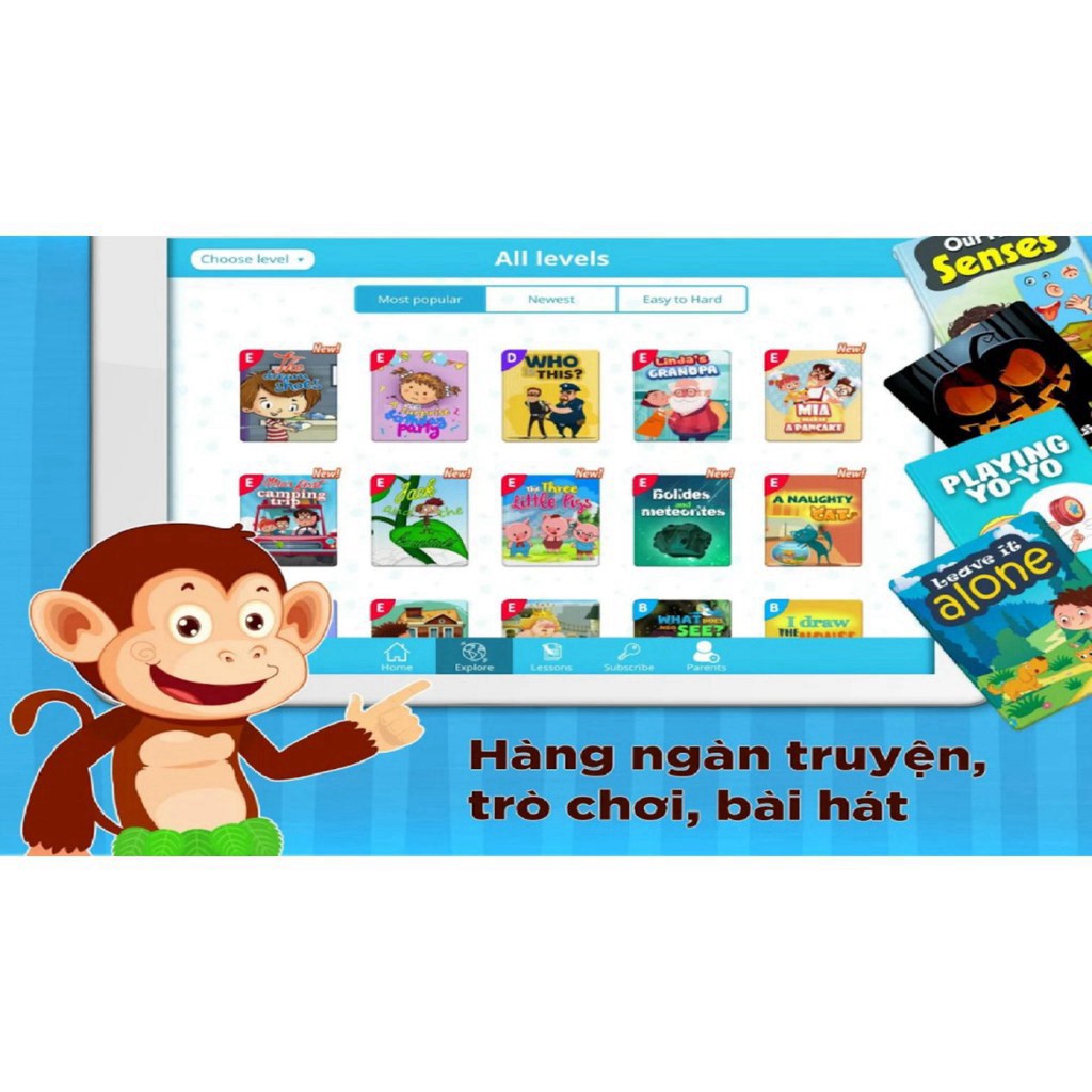 Thẻ học monkey stories cho bé