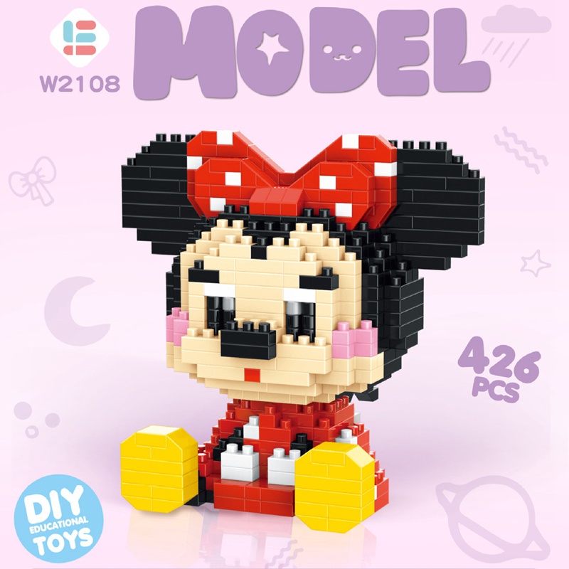 Đồ chơi lắp ráp Sluban nhân vật hoạt hình Disney Mickey Duffy Shelliemay Linabell Stellalou đáng yêu nhiều kiểu tùy chọn