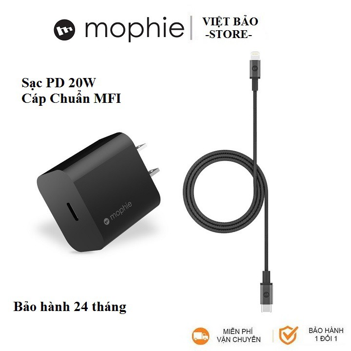 Sạc Nhanh 20W cho iphone 12, Chính hãng Mophie [Bảo hành 24 tháng]