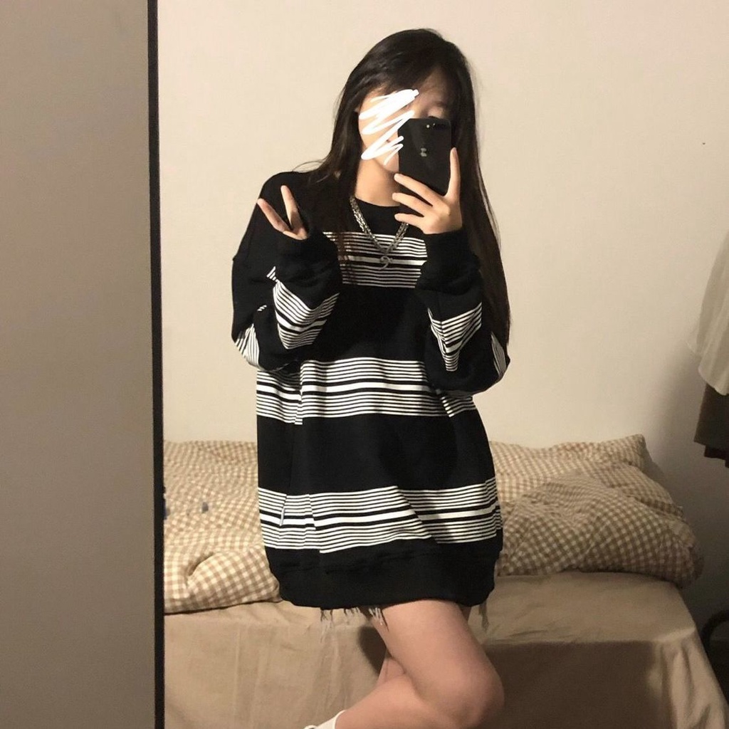 Mới Áo Thun Tay Ngắn Cổ Tròn Họa Tiết Kẻ Sọc Phong Cách Hàn Quốc Thời Trang Cho Nữ 2021 | BigBuy360 - bigbuy360.vn