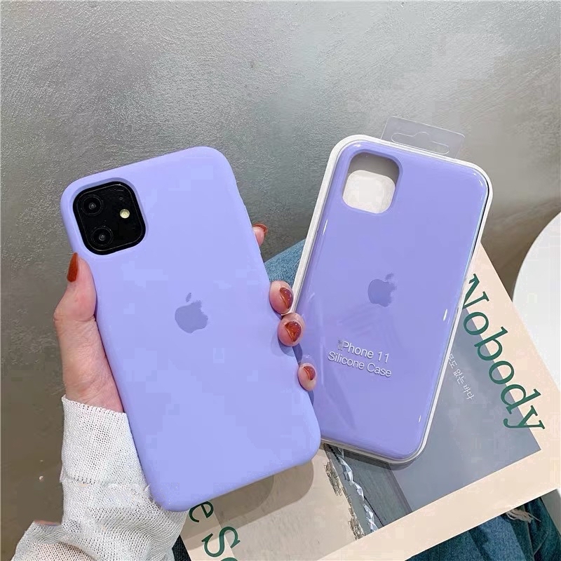 Màu tím nhạt Đen  Chất lượng cao Bảo hiểm đầy đủ iPhone 12/12 PRO MAX / 12MINI / 11 PRO MAX 7P 8 P X XS Max XR 7 8  6sP  6 vỏ điện thoại sili