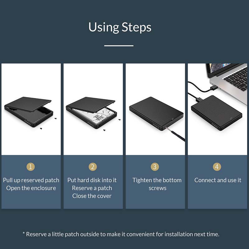 Hộp ổ cứng ORICO 2.5 inch HDD SATA sang USB 3.1 Type-C SSD 2TB 4TB HDD cho Samsung Seagate (2169C3) | BigBuy360 - bigbuy360.vn