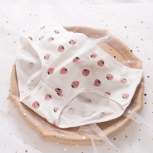 Quần lót dâu tây đậm cotton nữ cao cấp dễ thương đáng yêu QLU13 | BigBuy360 - bigbuy360.vn