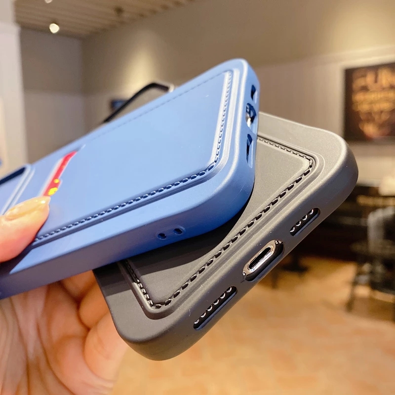 Ốp điện thoại bảo vệ camera có ngăn thẻ thích hợp cho Iphone 11 12 13 Pro PMax XS SE 2020 Mini XR X 6S 6 8 7 Plus