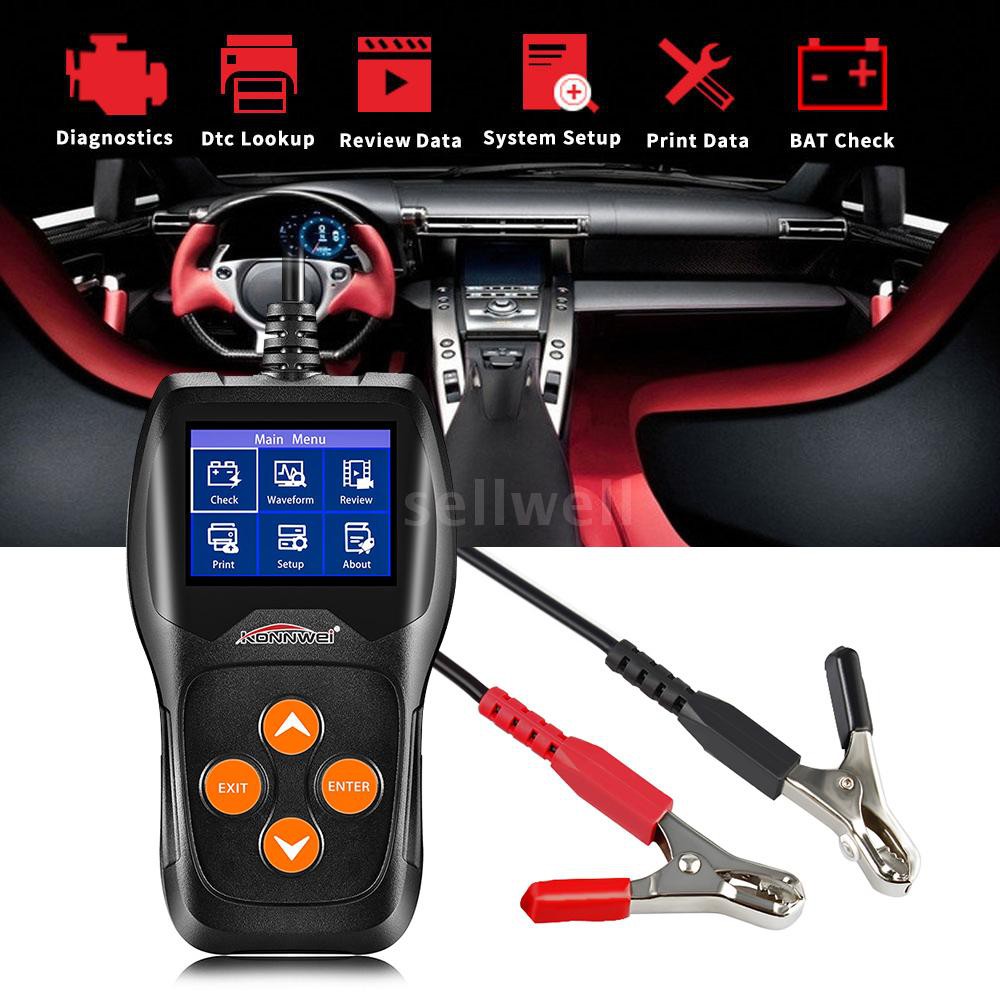 S&W KONNWEI Professional Car Battery Tester  on Cranking System, Charging System 100-2000 CCA 220AH Auto Battery
