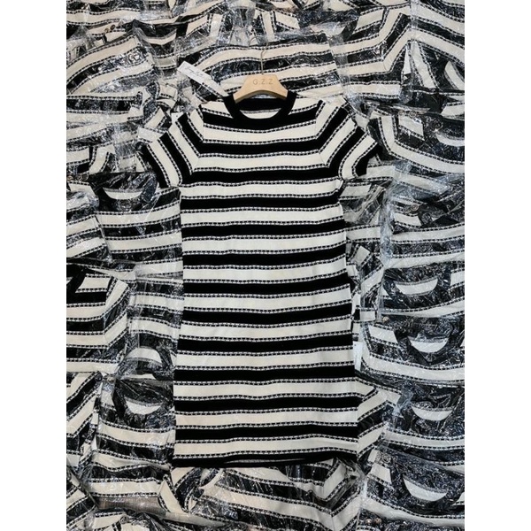 Váy len montoghi kẻ ngang dáng suông mẫu mới hàng quảng châu