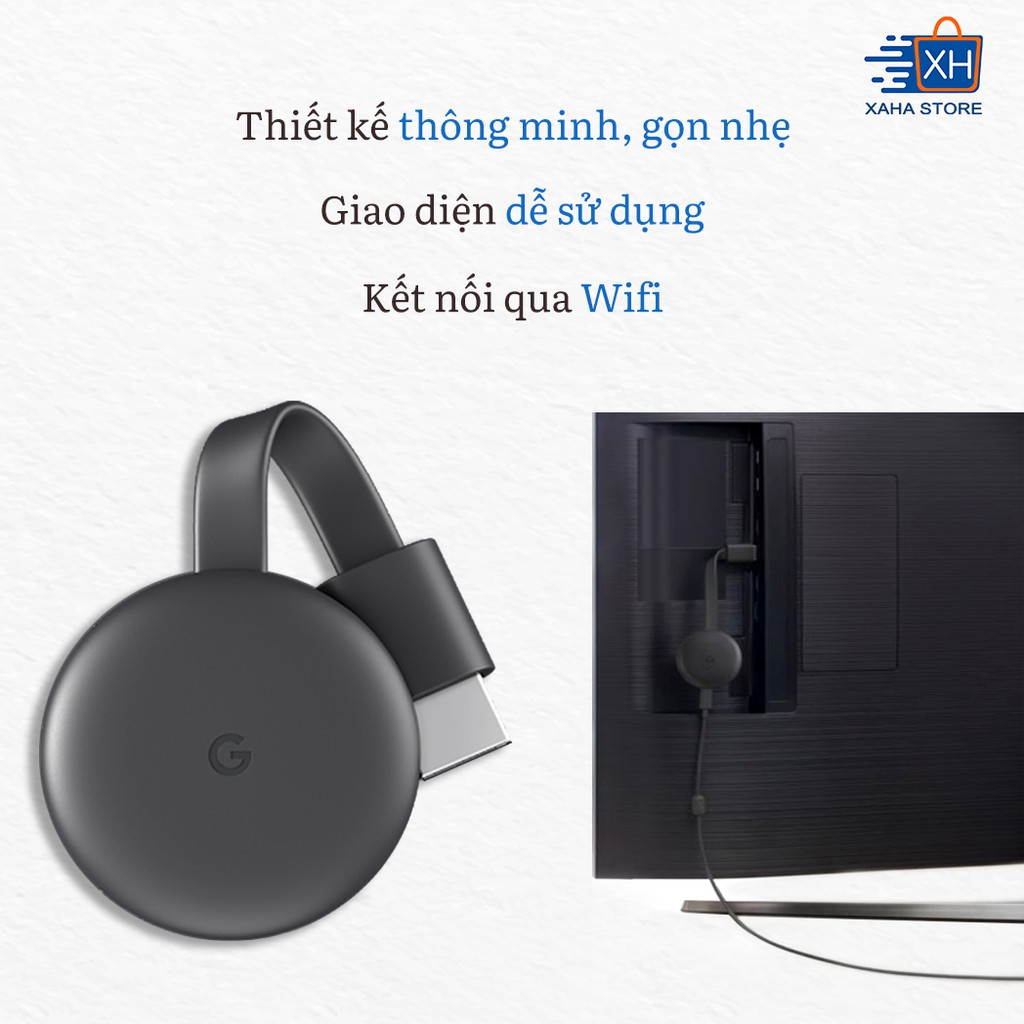 [Mã 44ELSALE2 giảm 7% đơn 300K] Thiết bị stream TV Google Chromecast 3 ⚡️ BH 12 Tháng ⚡️ Hàng chính hãng ⚡️ New 100%