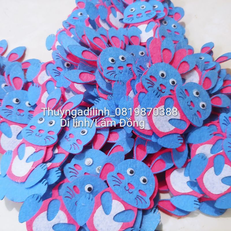 5 con thỏ vải nỉ cao 10cm mầm non
