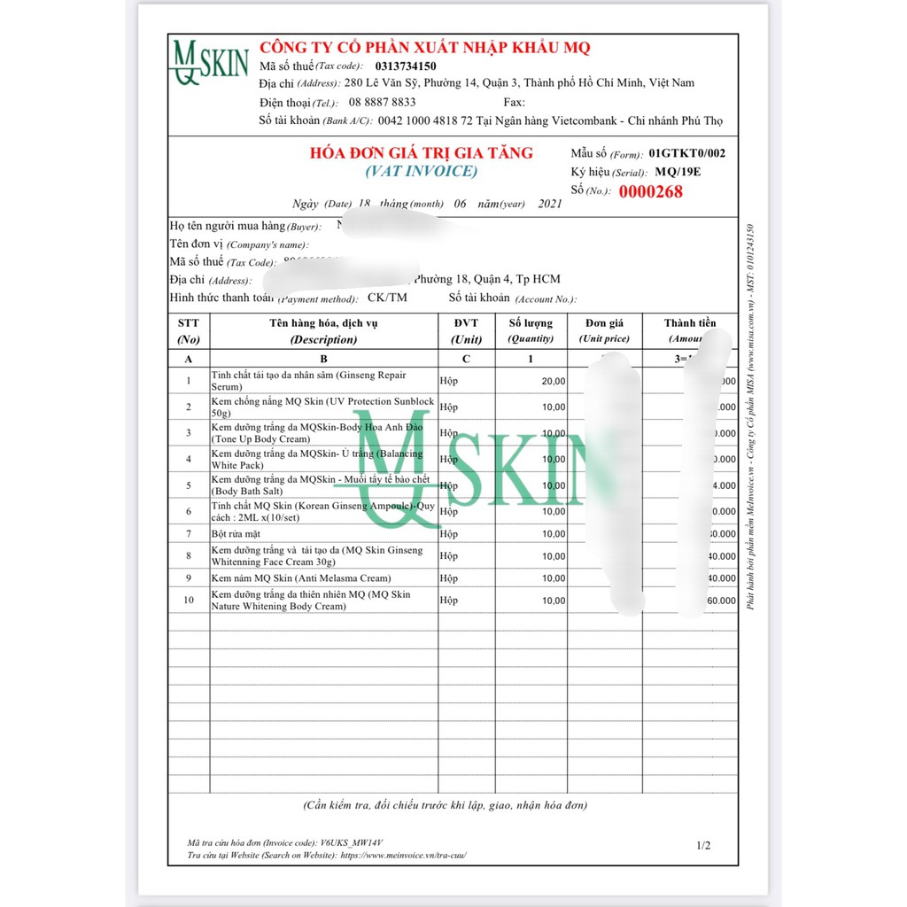 MQ SKIN Anti Melasma Cream 30g - Kem Nám MQ SKIN