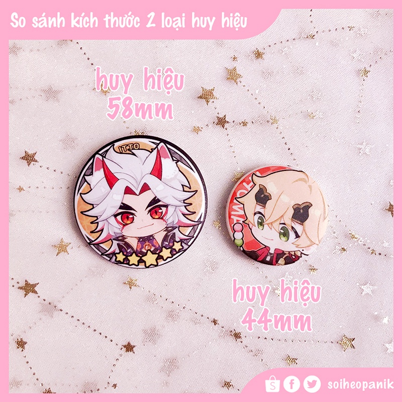 Huy hiệu mini Genshin Impact lấp lánh