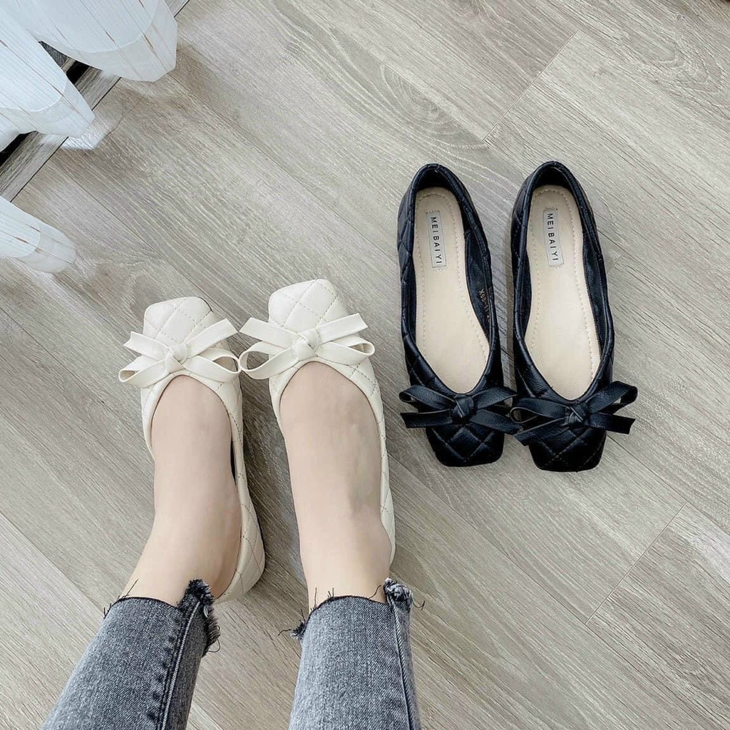 Giày hài bệt phối nơ chất đẹp êm chân