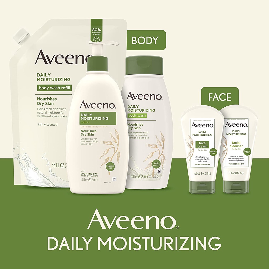 Sữa tắm dưỡng ẩm  Aveeno Daily Moisturizing Body Wash for Dry Skin 18oz 532ml