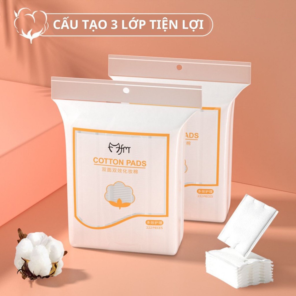Bông tẩy trang 222 miếng FM Cotton Pads 3 Lớp LATUBO NPP g20shop