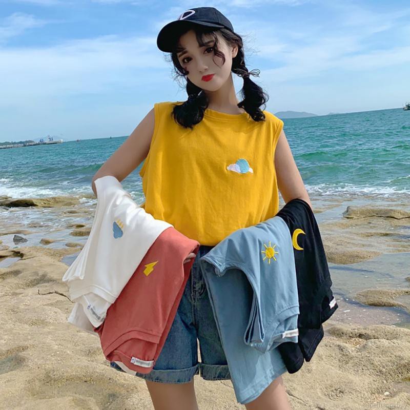 Áo nữ không tay thêu họa tiết kiểu dáng vintage thời trang quyến rũ