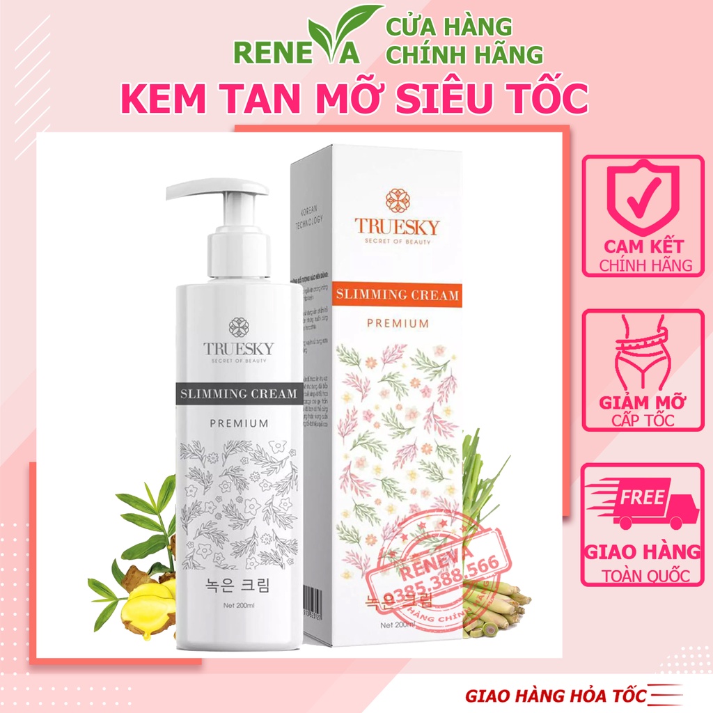 Gel Tan Mỡ Bụng  CHÍNH HÃNG Truesky Premium [100-200ml], Kem Tan Mỡ Bụng An Toàn Hiệu Quả KTMTS04 RENEVA