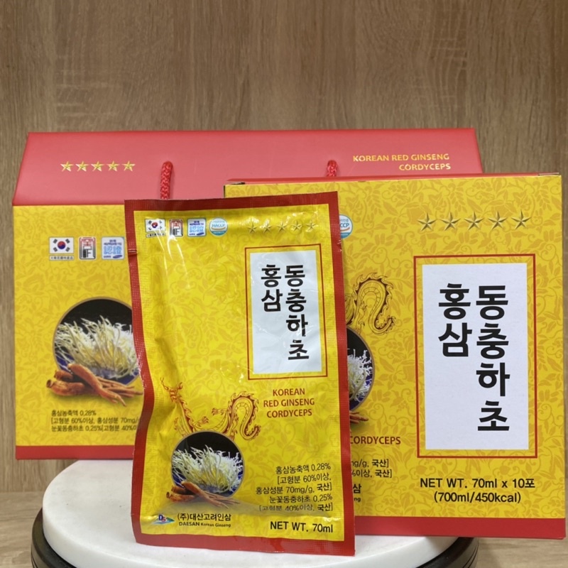 Nước Hồng Sâm Đông Trùng Hạ Thảo Daesan Hàn Quốc Hộp 70ml X 20 Gói Bổ Sung Năng Lượng Cho Cơ Thể