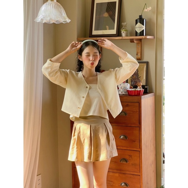 Set áo MIMI - Chân váy xếp ly