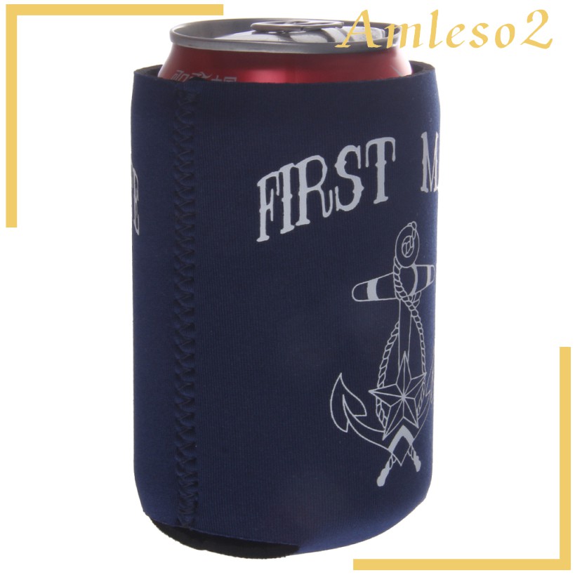 2PCS Neoprene Bottle Cooler Beer Bottle Insulator CAPTAIN FIRST MATE
