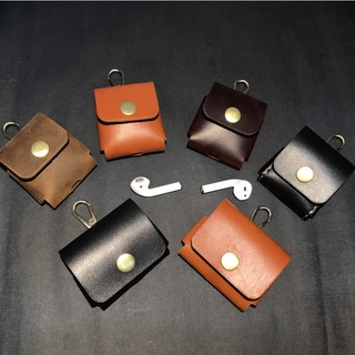 Bao da case airpod airpods bảo vệ bao đựng tai nghe không dây bluetooth 1/2/3pro handmade khâu tay - da bò thật 100%