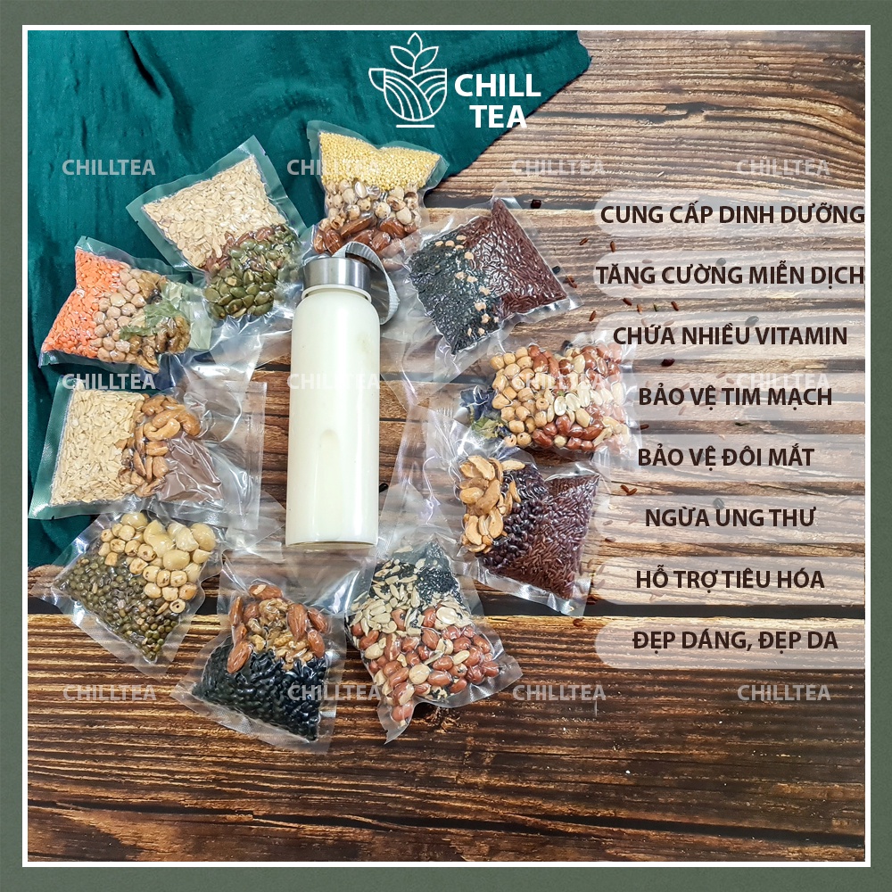 Set Sữa Hạt Dinh Dưỡng Mix Sẵn Chilltea, Hạt Làm Sữa Cho Bé Và Gia Đình Nhanh, Tiện Lợi 100Gr Cao Cấp