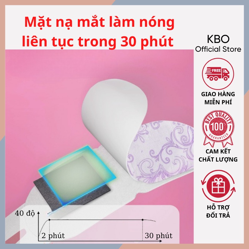 Mặt Nạ Mắt Chườm Nóng Hơi Nước Thư Giãn Giảm Mỏi Mắt Tăng Cường Thị Lực Kiêm Bịt Mắt Ngủ, KBO Shop KBO006