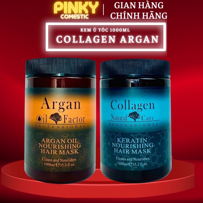 Kem ủ tóc ARGAN OIL COLLAGEN 1000ML - Ủ hấp tóc cung cấp dưỡng chất ARGAN OIL COLLAGEN tự nhiên UT10