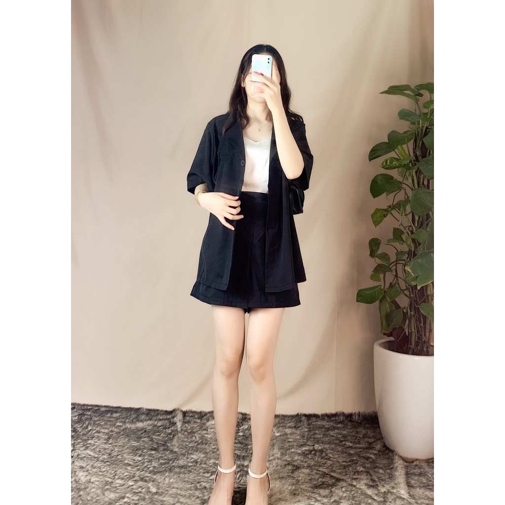 [Mã FAMARAL1 giảm 10K đơn 50K] [Ảnh thật/Sẵn] Set vest 3 cúc dọc ngắn tay/Set blazer ngắn tay S2178 Dorastyle