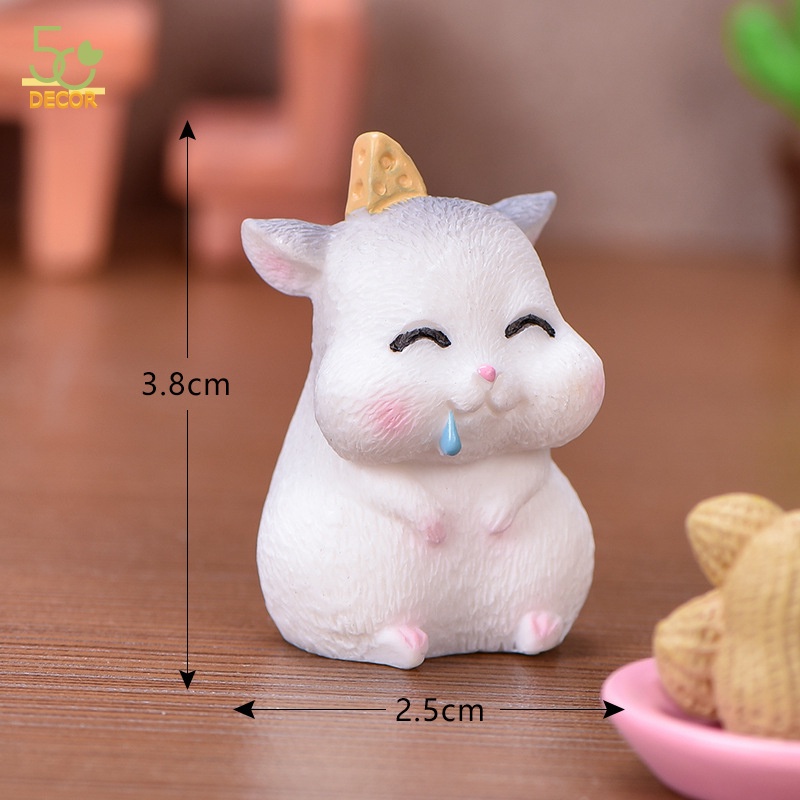 Mô hình chuột Hamster mini, chuột hamster trang trí để bàn, trang trí cây cảnh, trang trí bàn, tiểu cảnh terrarium