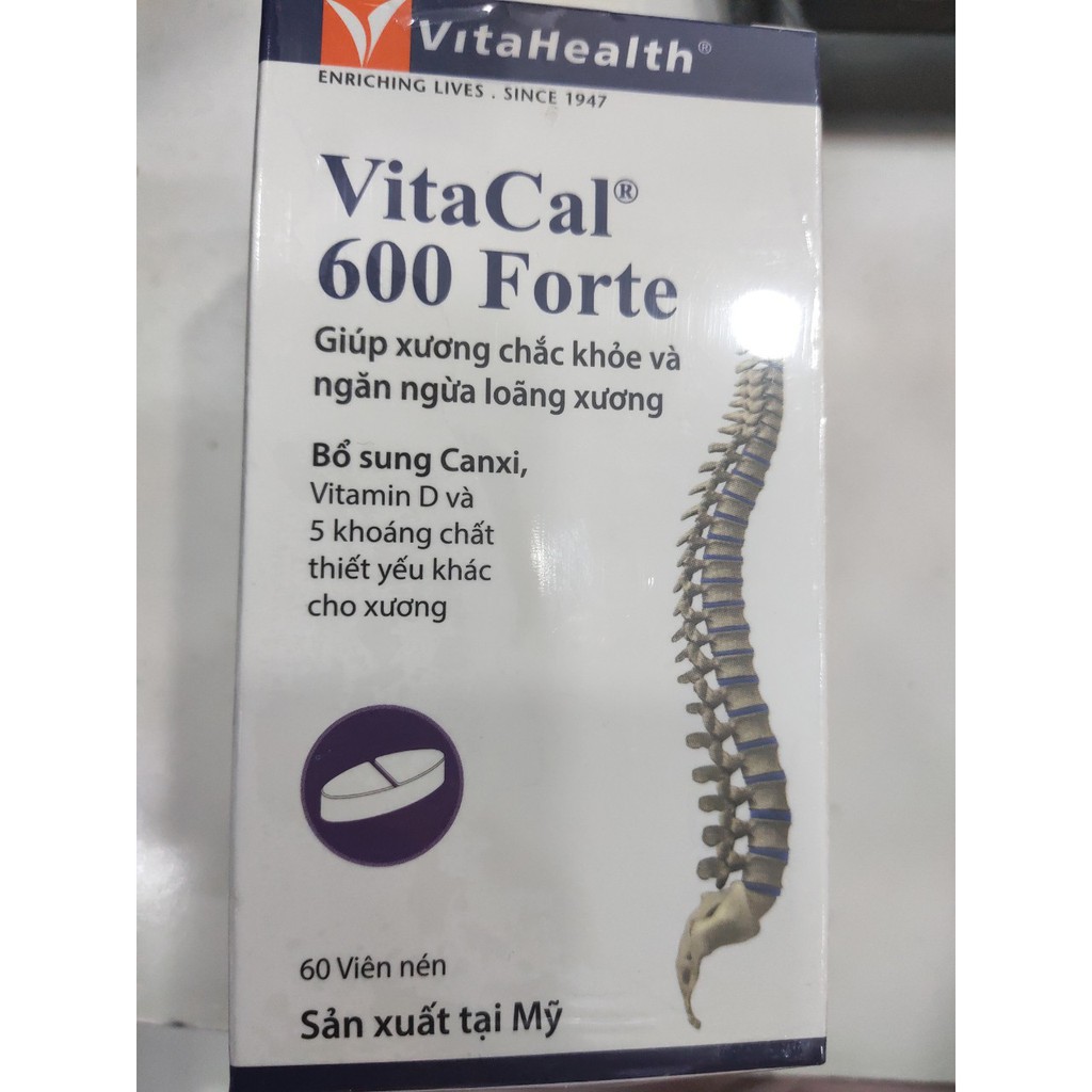 Viên Uống Bổ Sung Canxi Vitahealth Vitacal 600 Forte Mỹ (60 Viên)- 0305715