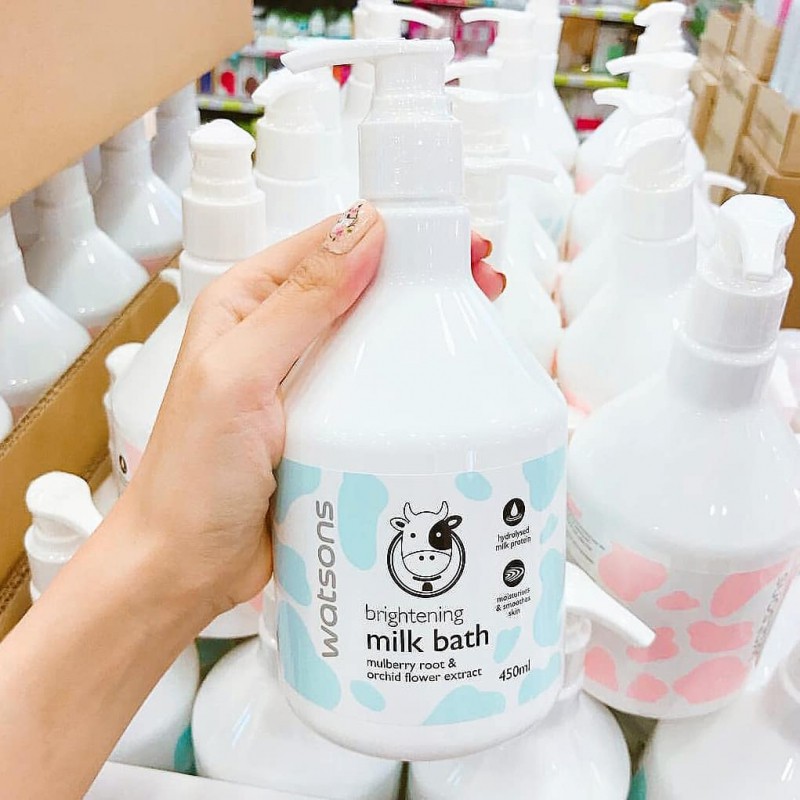 Sữa Tắm Bò Trắng Da Watsons Milk Bath Thái Lan 450ml