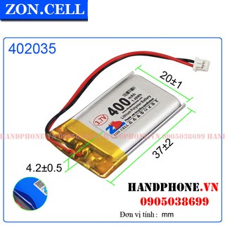 Pin Li-Po 3.7V 400mAh 402035 ZonCell cho Smart Watch