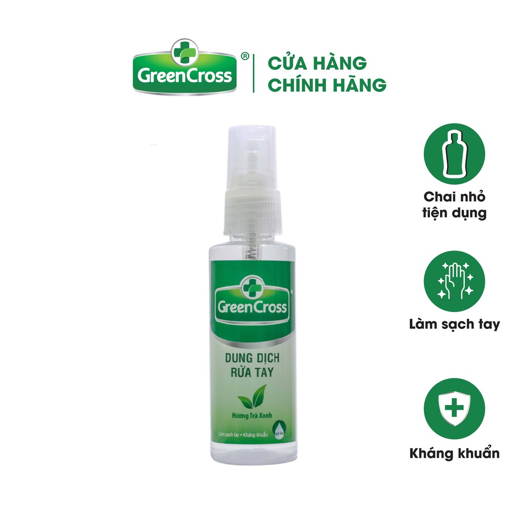 Xịt Rửa Tay Green Cross Hương Trà Xanh Chai 70ml - 100395689