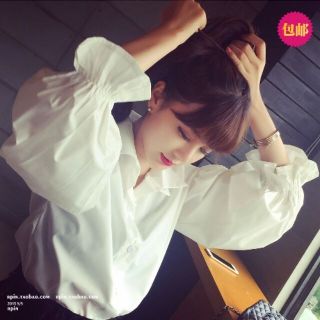 Áo sơ mi, áo nữ, áo tay dài, áo trắng phong cách, áo ulzzang