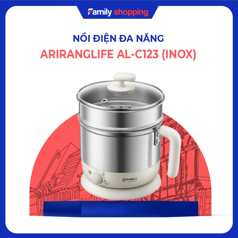 Nồi cơm điện đa năng ARIRANGLIFE AL-C123 - Hàng chính hãng