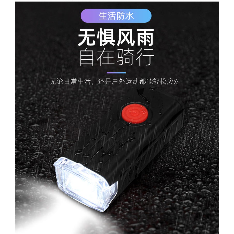 Đèn Pha xe đạp, Đèn LED 400LM Chống Nước, Đèn xe đạp sạc cáp USB chống nước
