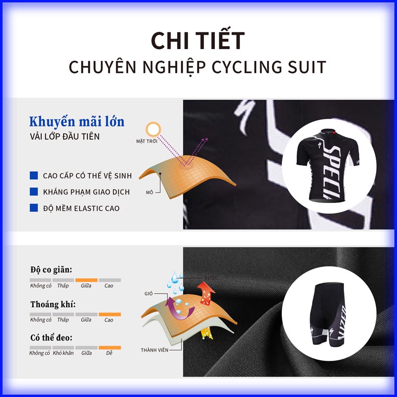 SPECI Áo đi xe đạp tay ngắn dành cho nam giới thể thao ngoài trời Bộ Jersey đi xe đạp Nhanh khô với khả năng tản nhiệt hấp thụ mồ hôi và mồ hôi
