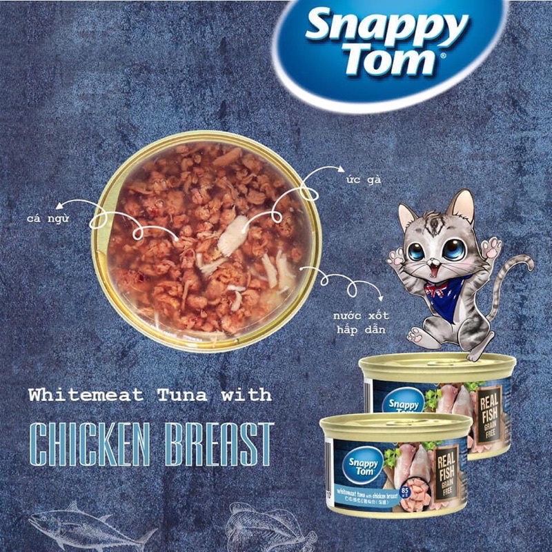 Snappy Tom Premium 85g pate đem lại bữa ăn ngon miệng cho bé mèo