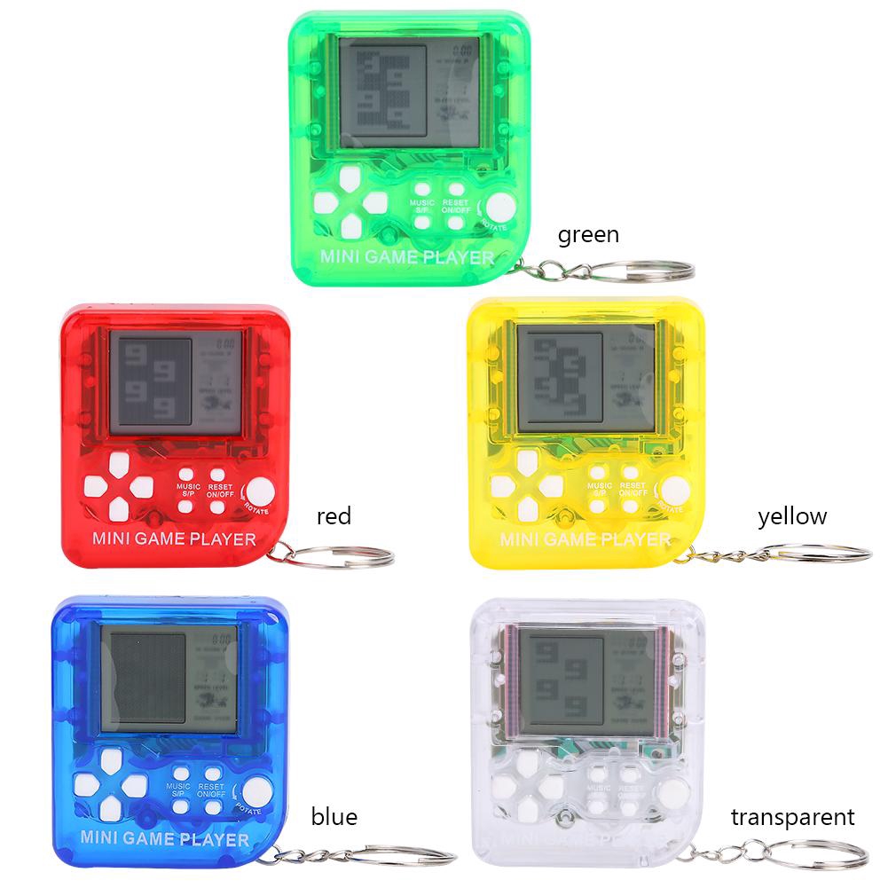 ♚Mybest♚Nostalgic Retro 26 Games Console Keychain Mini Tetris Game Player for Gift