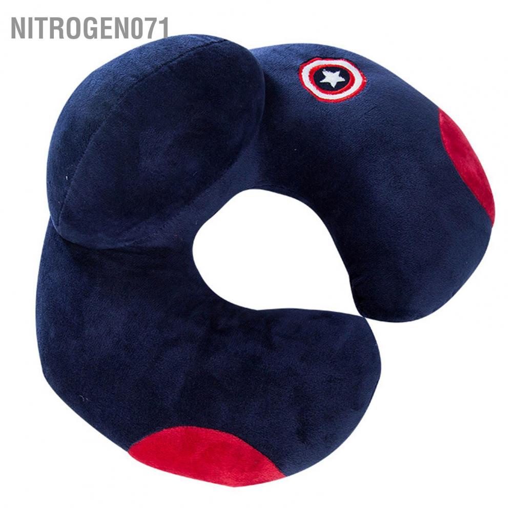 Nitrogen071 U Shaped Pillow Cartoon Cute Nap Neck Cervical Protection for Office Travel Driving