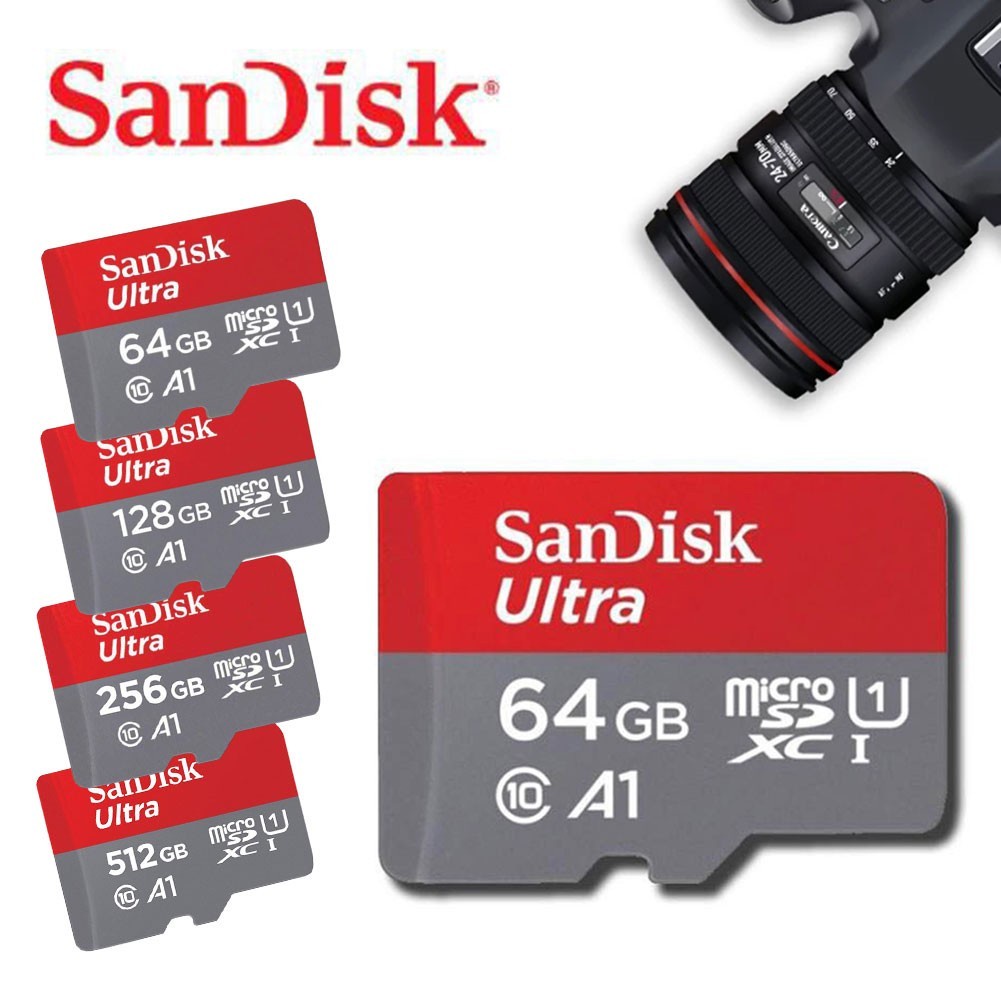 Thẻ Nhớ SD 64GB/128GB/256GB/512GB Hiệu Sandisk