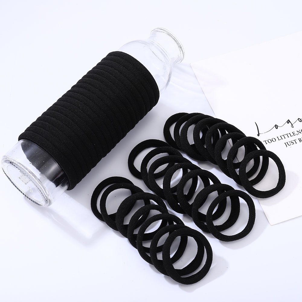 Set 20 dây buộc tóc màu trơn độ co giãn cao thời trang xinh xắn cho nữ