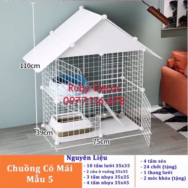 [ MỚI VỀ ] Chuồng chó, chuồng mèo 2 tầng lắp ghép đa năng sơn tĩnh điện không gỉ