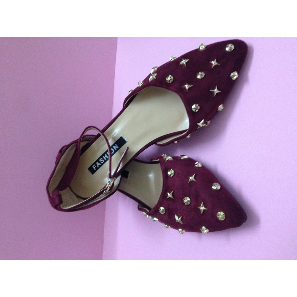 Giày đế tráng gương QC mũi đính đá | BigBuy360 - bigbuy360.vn