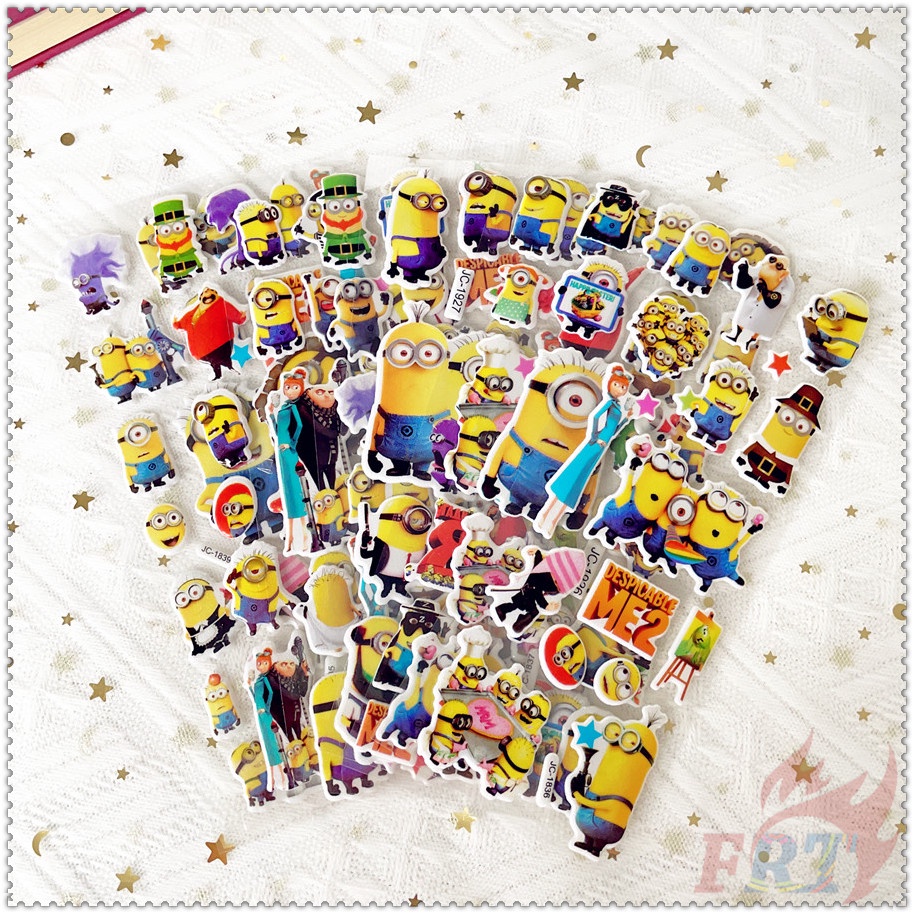 ❀ Hình Dán Phần Thưởng Tự Làm Minions Q-1 ❀ 1 Miếng Dán Bong Bóng 3D Bằng PVC Chống Nước