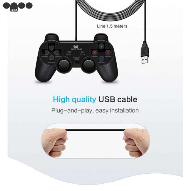 RNG Wired Usb Pc Game Controller Gamepad For Pc Windows Computer Laptop Black Game Joystick